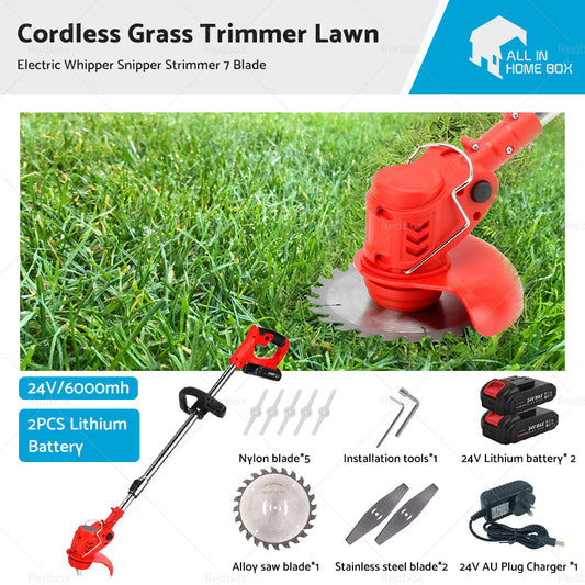 {{ 2 Battery Cordless Grass Trimmer Lawn Electric Whipper Snipper Strimmer 7 Blade }} - Buy Car Parts Online at {{ Kaka Auto Parts }}.