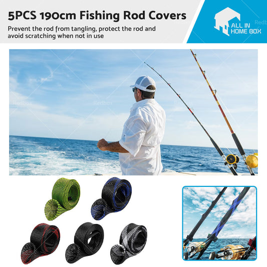 {{ 5Pcs 190cm Fishing Rod Cover Rod Sleeve Rod Sock Pole Glove Protector Tools }} - Buy Car Parts Online at {{ Kaka Auto Parts }}.