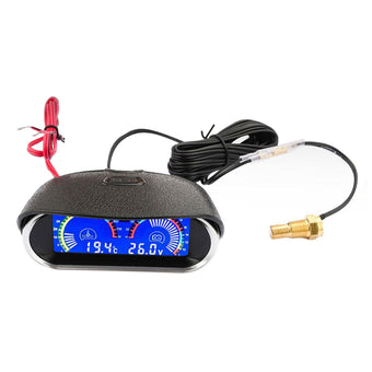 compare product 2-in-1 Car LCD Digital Display Gauge Suitable For Water Temperature & Voltage Measurement Horizontal