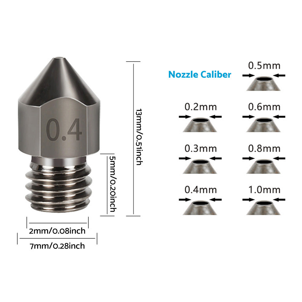 {{ 10Pcs Hardened Steel Nozzle Suitable for Creality CR-10 Ender 3 Pro 5 Series }} - Buy Car Parts Online at {{ Kaka Auto Parts }}.