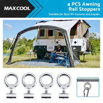 compare product 4 PCS Awning Rail Stoppers Rail Track Screws for Boat RV Caravan Stainless Steel