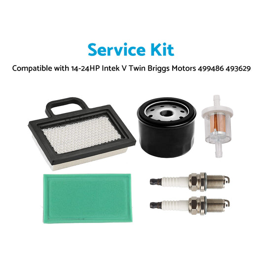 Service Kit Suitable For 14-24HP Intek V Twin Briggs Motors 499486 493629
