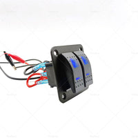 {{ 2 Gang Blue LED Light Rocker Switch Panel Dual LED Boat Car Waterproof }} - Buy Car Parts Online at {{ Kaka Auto Parts }}.