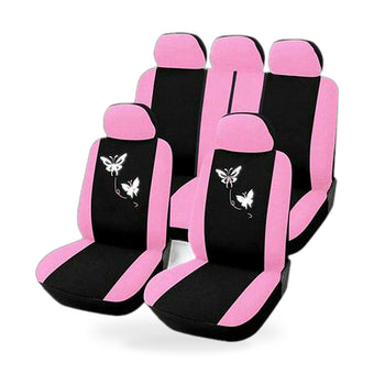compare product 1 Set Deluxe Butterfly Pink Seat Cover ,Universal Front Rear Car Seat Cover