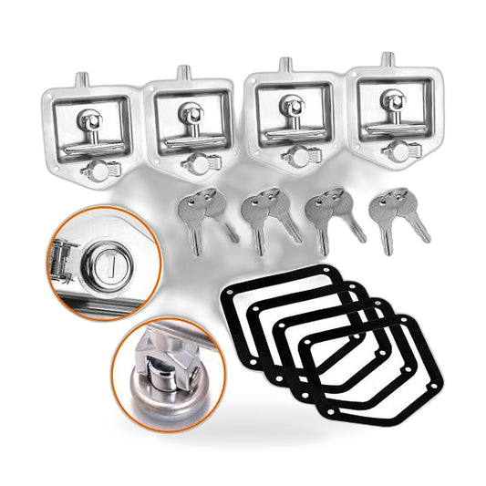 4x T Handle Locks with Keys Stainless Steel Suitable For Toolbox Trailer Camper