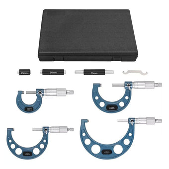 compare product 6x Outside Micrometer Set 0-6 inch Carbide Machinist Tool 0.0001 inch