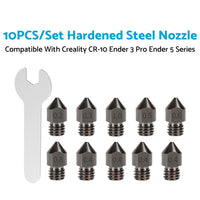 {{ 10Pcs Hardened Steel Nozzle Suitable for Creality CR-10 Ender 3 Pro 5 Series }} - Buy Car Parts Online at {{ Kaka Auto Parts }}.