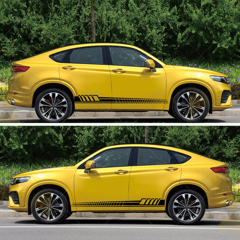 {{ 2pcs set Car Body Stickers Long Stripe Side Skirt Decoration Decals }} - Buy Car Parts Online at {{ Kaka Auto Parts }}.