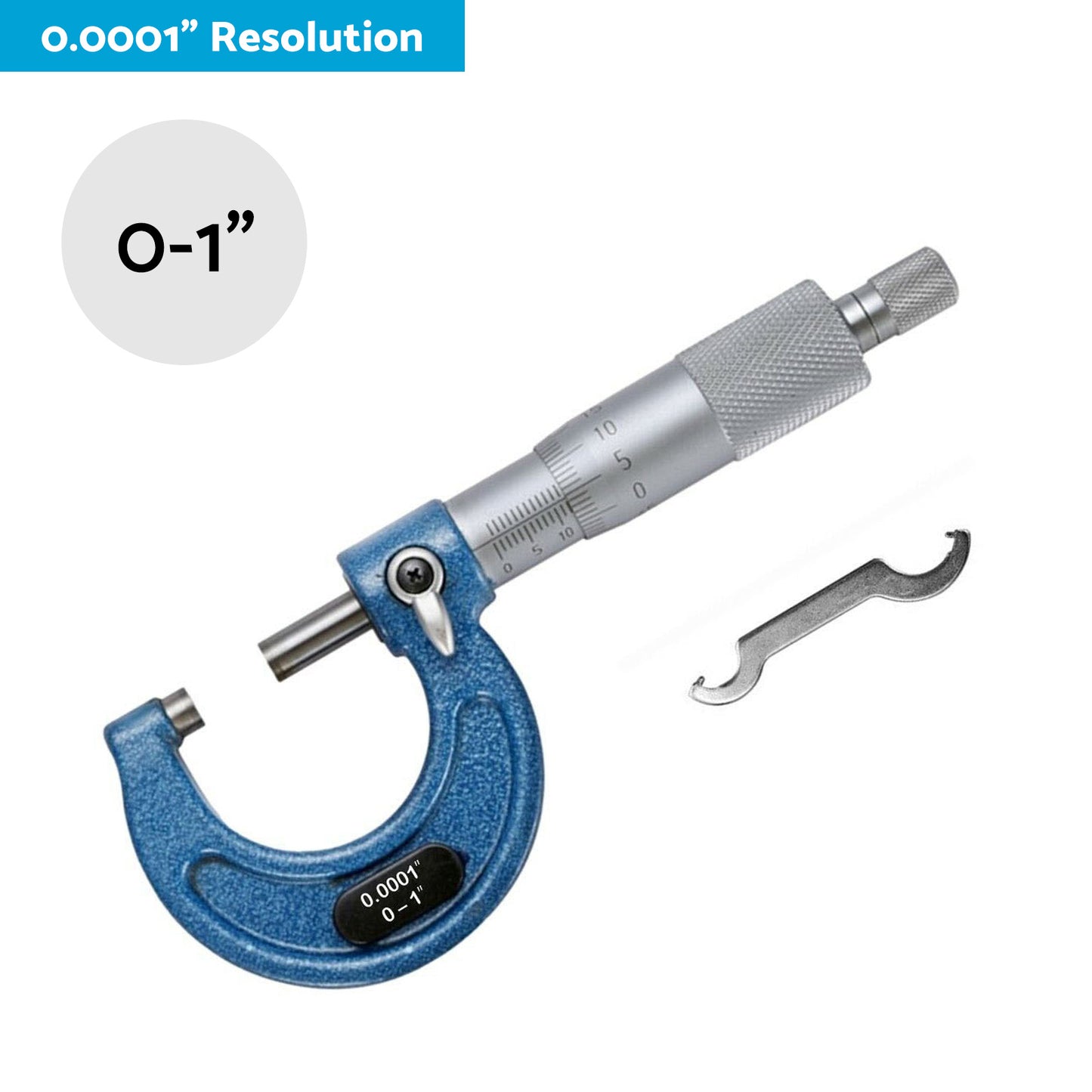 Outside Micrometer Set 0-4 inch With Calibration Standards and Wrench Accuracy Tool