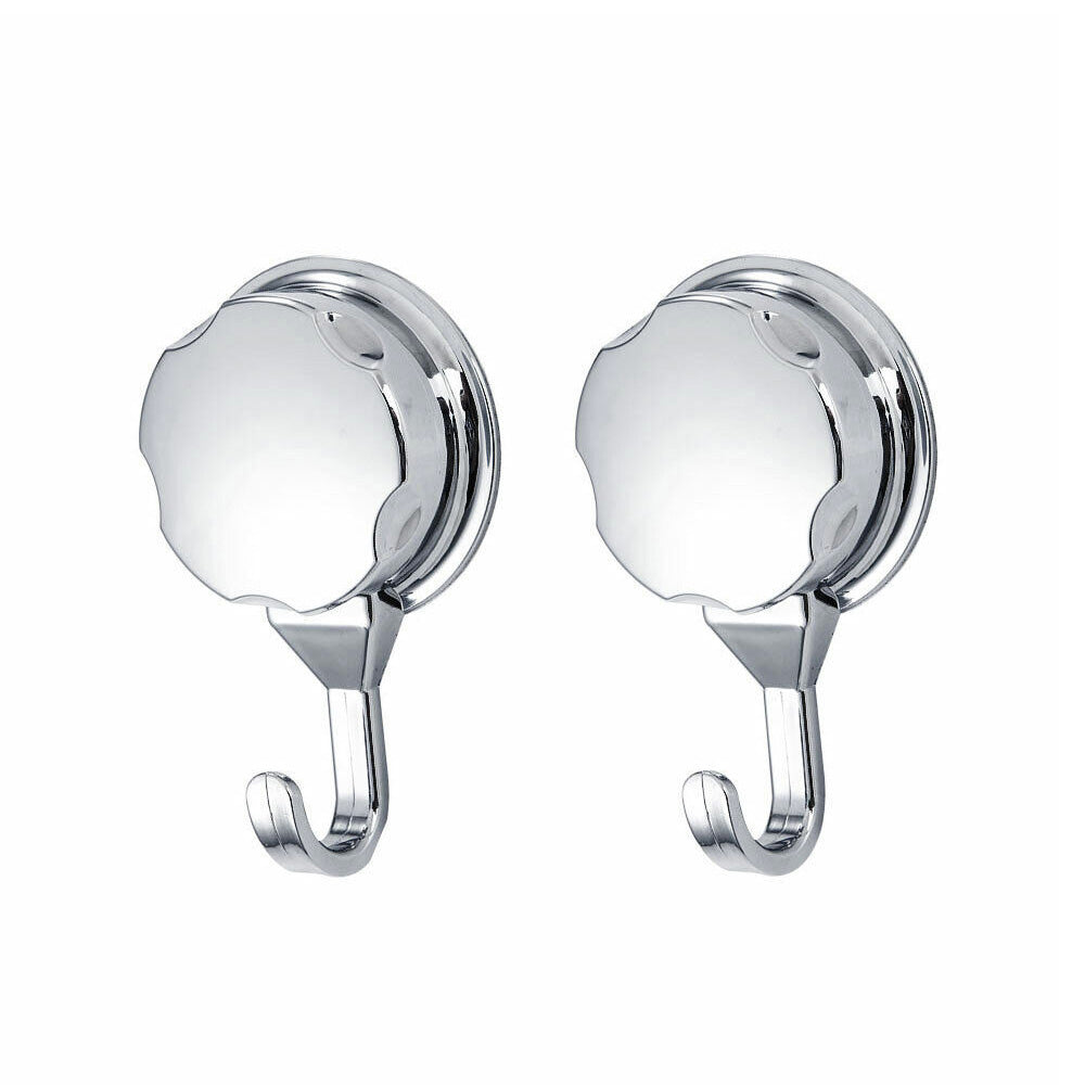 2x Strong Vacuum Suction Cup Hook Suitable For Bathroom and Kitchen Towel Shower Holder