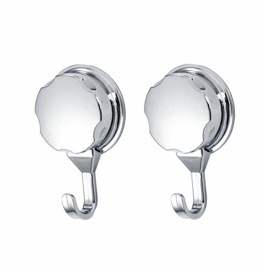 2x Strong Vacuum Suction Cup Hook Suitable For Bathroom and Kitchen Towel Shower Holder