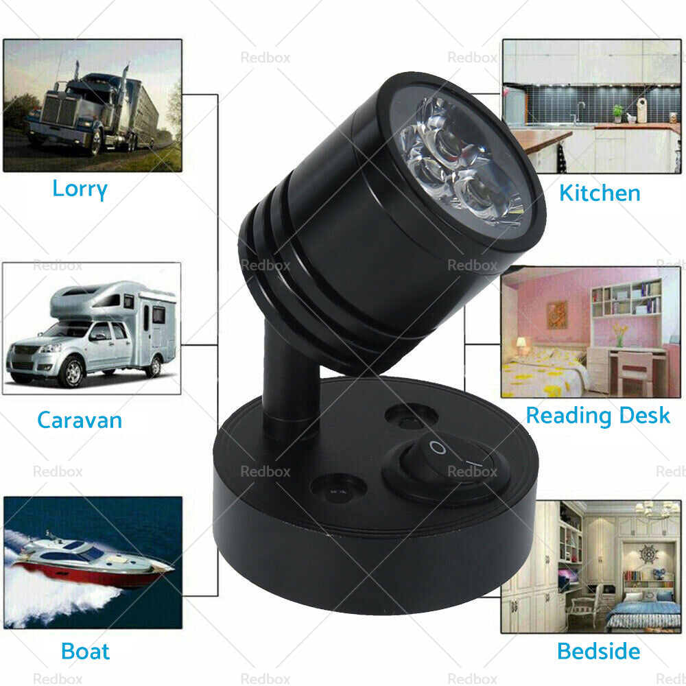 {{ 2 Pack 12V LED Interior Spot Reading Light Wall Lamp Switch For Caravan Camper }} - Buy Car Parts Online at {{ Kaka Auto Parts }}.