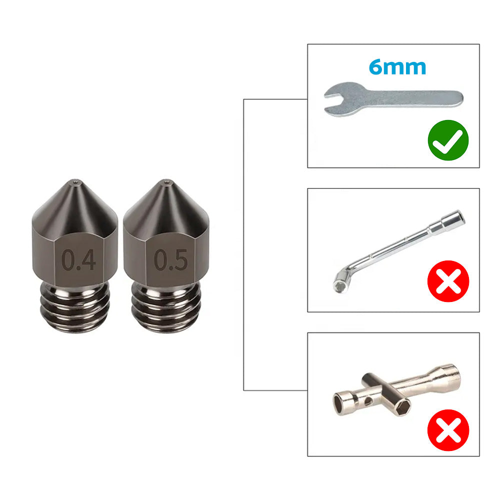 {{ 10Pcs Hardened Steel Nozzle Suitable for Creality CR-10 Ender 3 Pro 5 Series }} - Buy Car Parts Online at {{ Kaka Auto Parts }}.