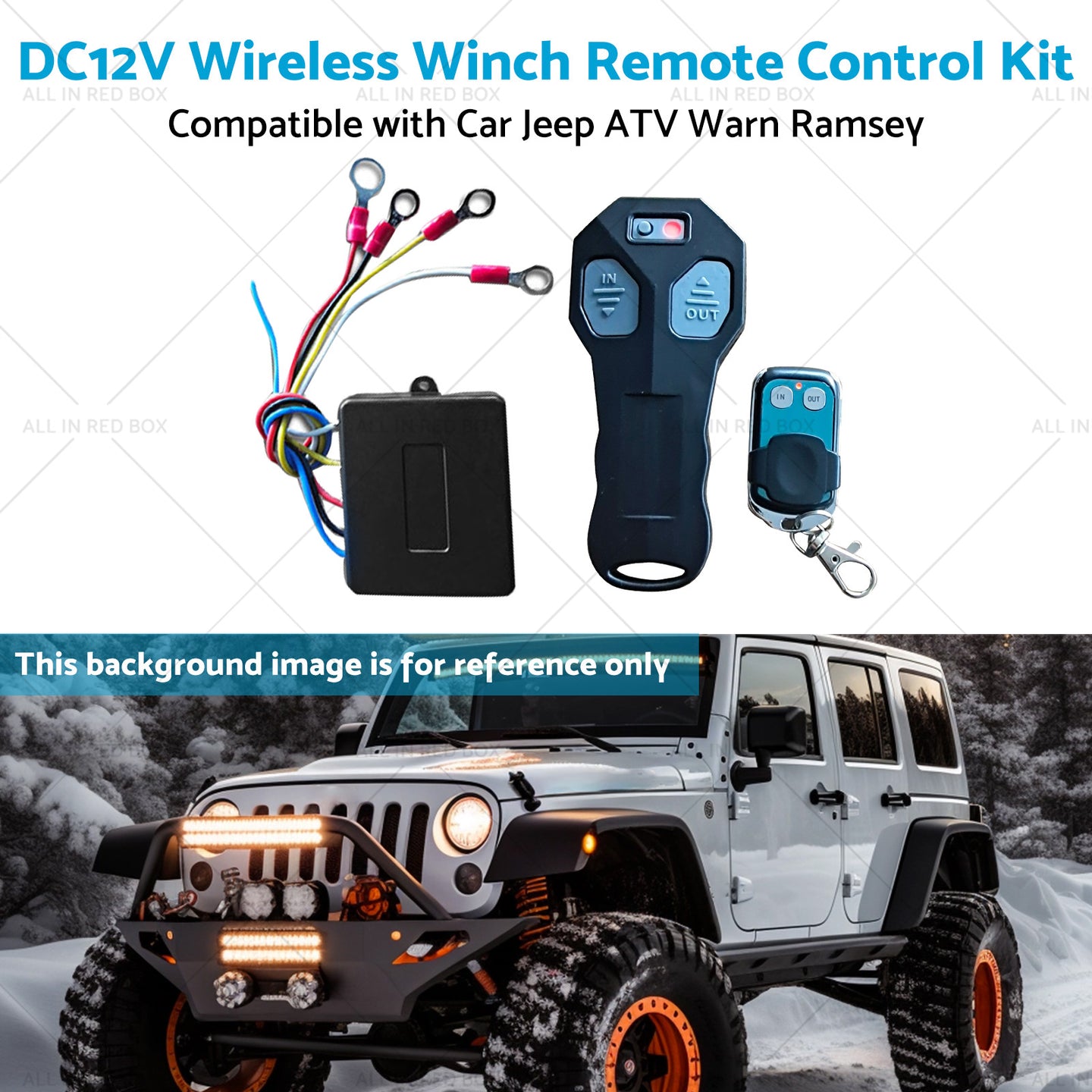 {{ DC12V Wireless Winch Remote Control Kit Suitable for Car Jeep ATV Warn Ramsey }} - Buy Car Parts Online at {{ Kaka Auto Parts }}.
