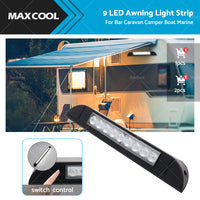{{ 256mm 12V 9 LED Awning Light Touch Switch Strip Bar Caravan Camper Boat Marine }} - Buy Car Parts Online at {{ Kaka Auto Parts }}.