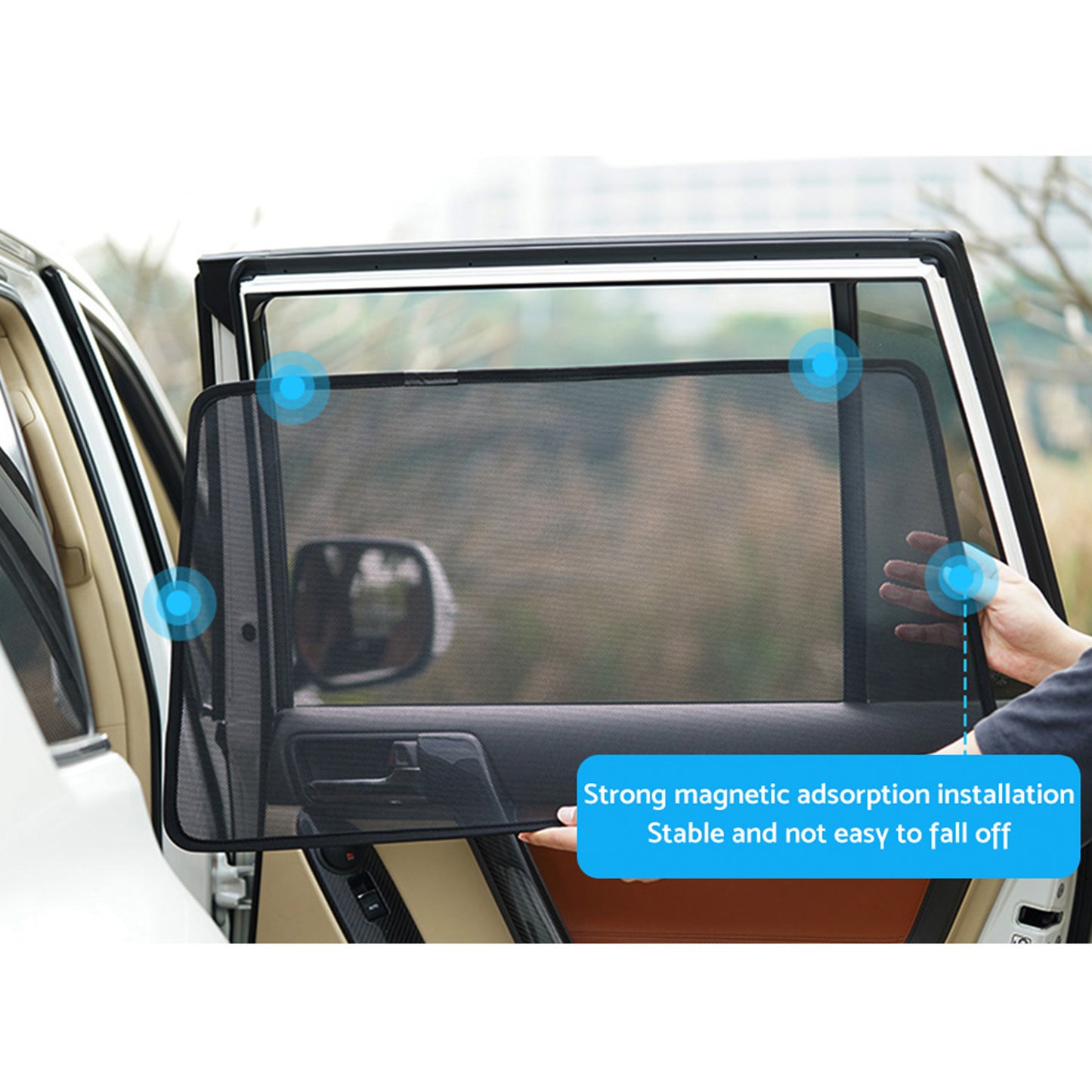 Front Rear Port Window Magnetic Mesh Sun Shade Suitable For Jeep Grand Cherokee