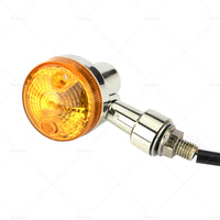 {{ 4x Chrome Motorcycle Turn Signal Lights Amber Indicators Blinker Universal Bulb }} - Buy Car Parts Online at {{ Kaka Auto Parts }}.