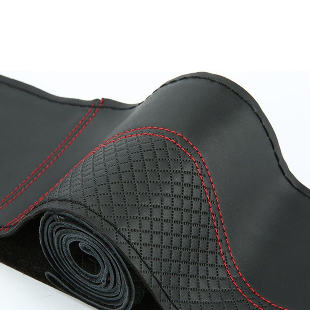 Premium Leather DIY Steering Wheel Cover Suitable For Car ¡§C 38cm Auto Protection With Needle