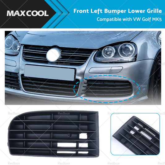 {{ Suitable for VW Golf MK5 2004-2008 Front Bumper Lower Grille Left Side Black }} - Buy Car Parts Online at {{ Kaka Auto Parts }}.