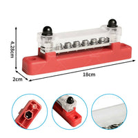 {{ 1 Red  and  1 black Bus Bar Power Distribution Terminal Block 6 Way 12V 150A Rated }} - Buy Car Parts Online at {{ Kaka Auto Parts }}.