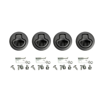 compare product 4x Round Flush Pull Slam Hatch Latch Door Lock Suitable For RV / Marine / Boat / Caravan