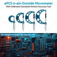 {{ 0-4in Outside Micrometer Set With Calibration Standards Wrench Accuracy Tool }} - Buy Car Parts Online at {{ Kaka Auto Parts }}.