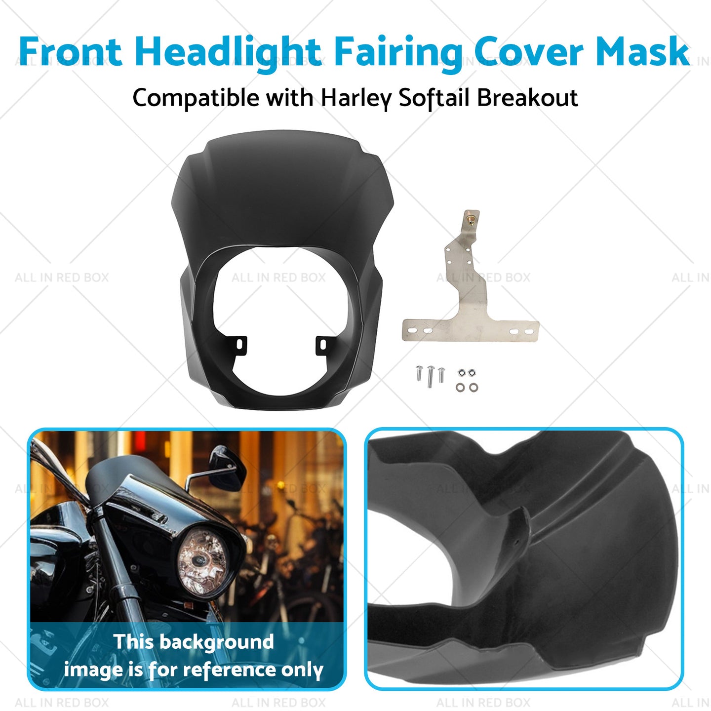{{ 1x Front Headlight Fairing Cover Mask Suitable for Harley Softail Breakout 18-23 }} - Buy Car Parts Online at {{ Kaka Auto Parts }}.