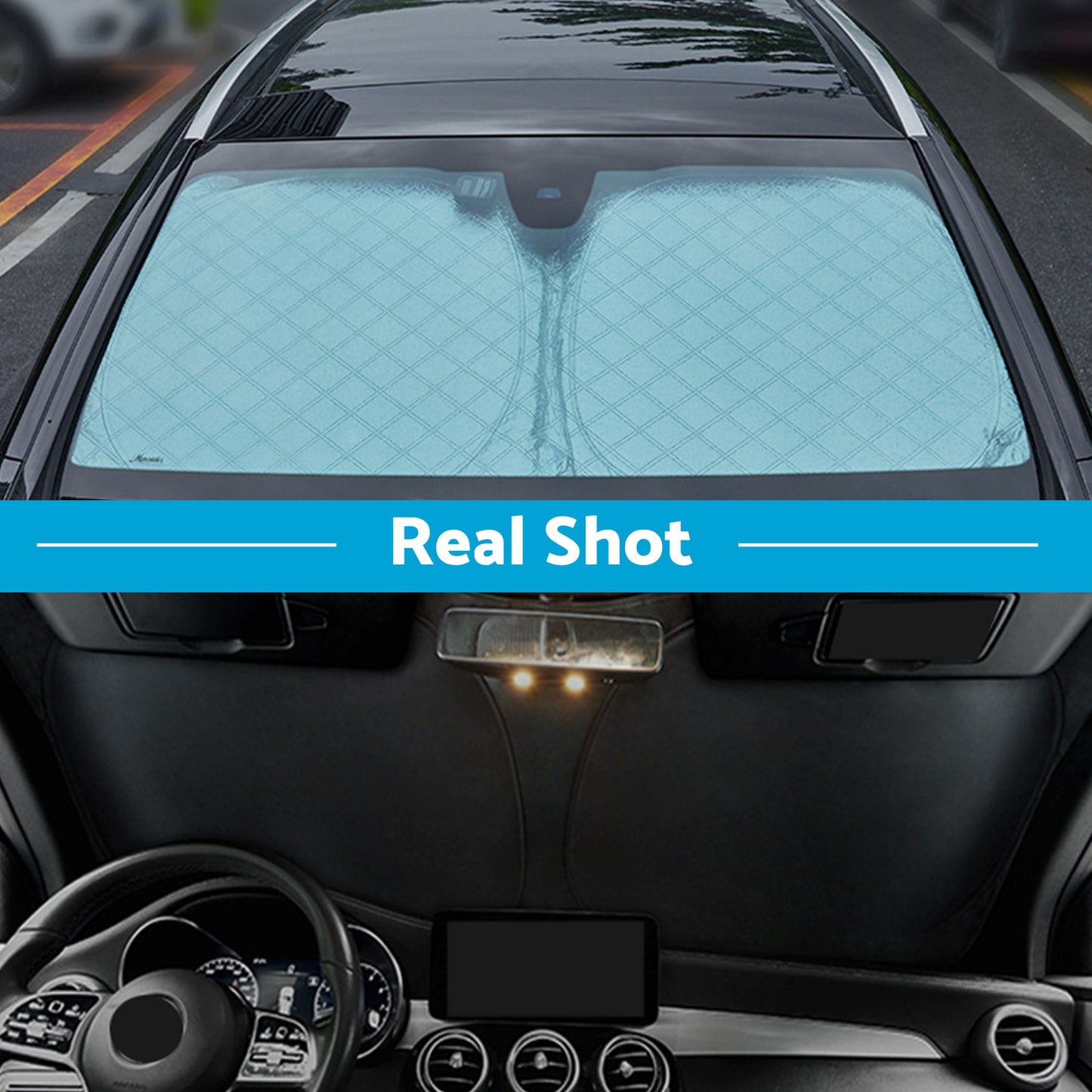 {{ 6 Layer WindScreen Sun Shade Suitable for Tesla Model Y 2020-2024 UV Protection }} - Buy Car Parts Online at {{ Kaka Auto Parts }}.