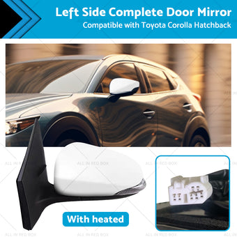 compare product Door Mirror Suitable for Toyota Corolla ZRE182 2012-2018 Hatch Left White Heated