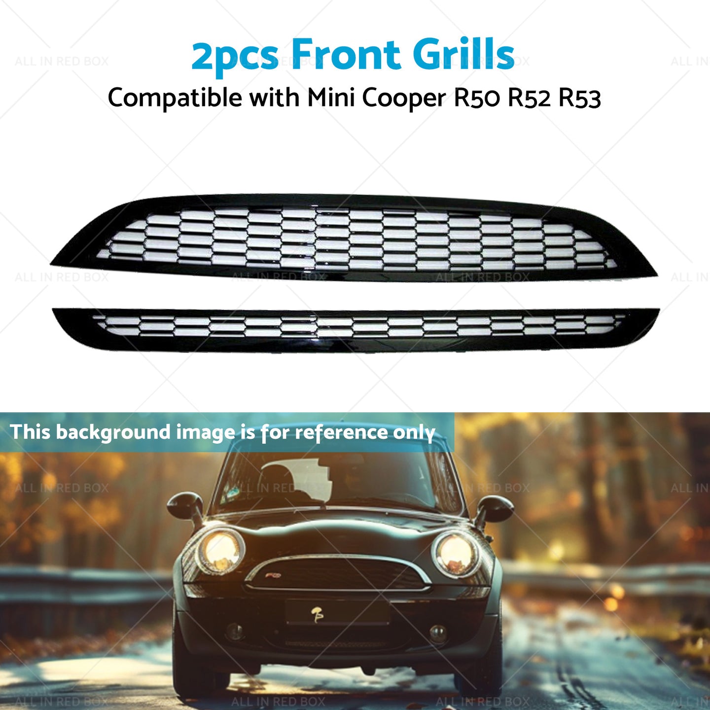 {{ 2PCS Honeycomb Mesh Front Grill Suitable for  Mini Cooper R50 R52 R53 2002-2006 }} - Buy Car Parts Online at {{ Kaka Auto Parts }}.