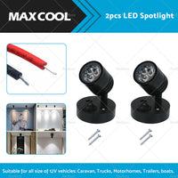 {{ 2 Pack 12V LED Interior Spot Reading Light Wall Lamp Switch For Caravan Camper }} - Buy Car Parts Online at {{ Kaka Auto Parts }}.