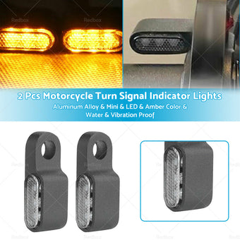 compare product 2X Mini LED Motorcycle Turn Signal Indicator Amber Blinker Light Lamp Black 3LED