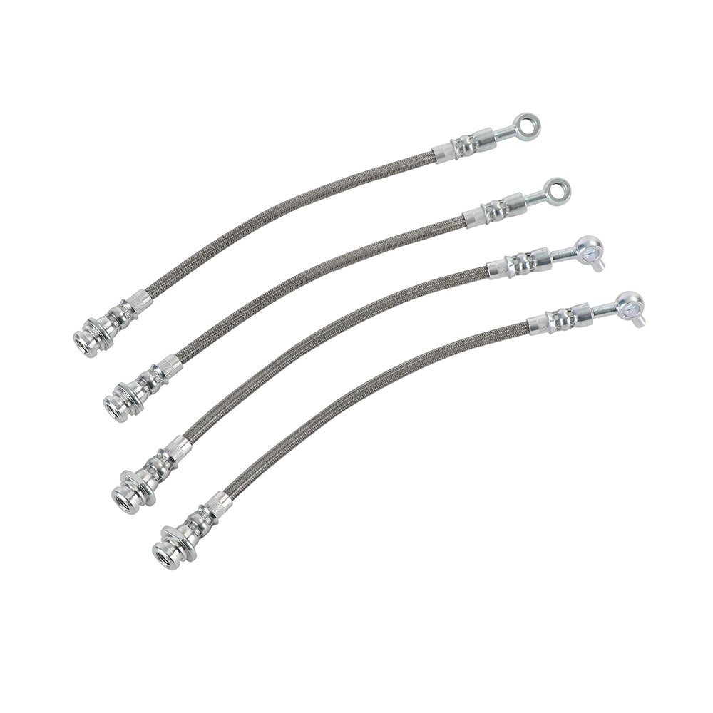 Front & Rear Braided Brake Line Hose Set Suitable For Nissan Patrol GQ Y60 1988¡§C1997 / Ford Maverick DA 1988¡§C1994