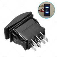 {{ 7-Pin Winch In Out Rocker Switch Blue LED Rocker Toggle Switch 12V-24V ON OFF ON }} - Buy Car Parts Online at {{ Kaka Auto Parts }}.