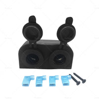 {{ 12V-24V DOUBLE SURFACE MOUNT DUAL POWER SOCKET BLACK Cigarette Boat Caravan RV }} - Buy Car Parts Online at {{ Kaka Auto Parts }}.