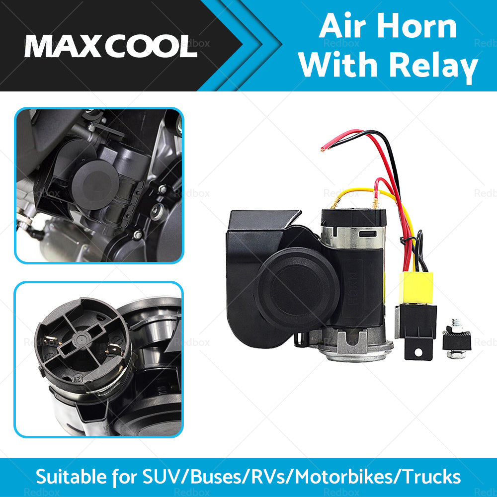 {{ 1X Nautilus Compact Motor Bike Air Horn Black 139dB 12 volt Motorcycle Loud }} - Buy Car Parts Online at {{ Kaka Auto Parts }}.