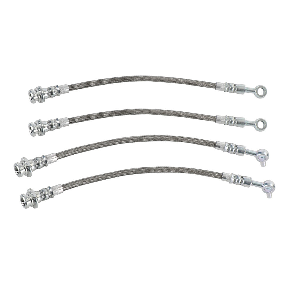 Front & Rear Braided Brake Line Hose Set Suitable For Nissan Patrol GQ Y60 1988¡§C1997 / Ford Maverick DA 1988¡§C1994