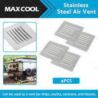 {{ 4PCS Stainless Steel Rectangular Air Vent For Caravan Boat Wall Eave Home }} - Buy Car Parts Online at {{ Kaka Auto Parts }}.
