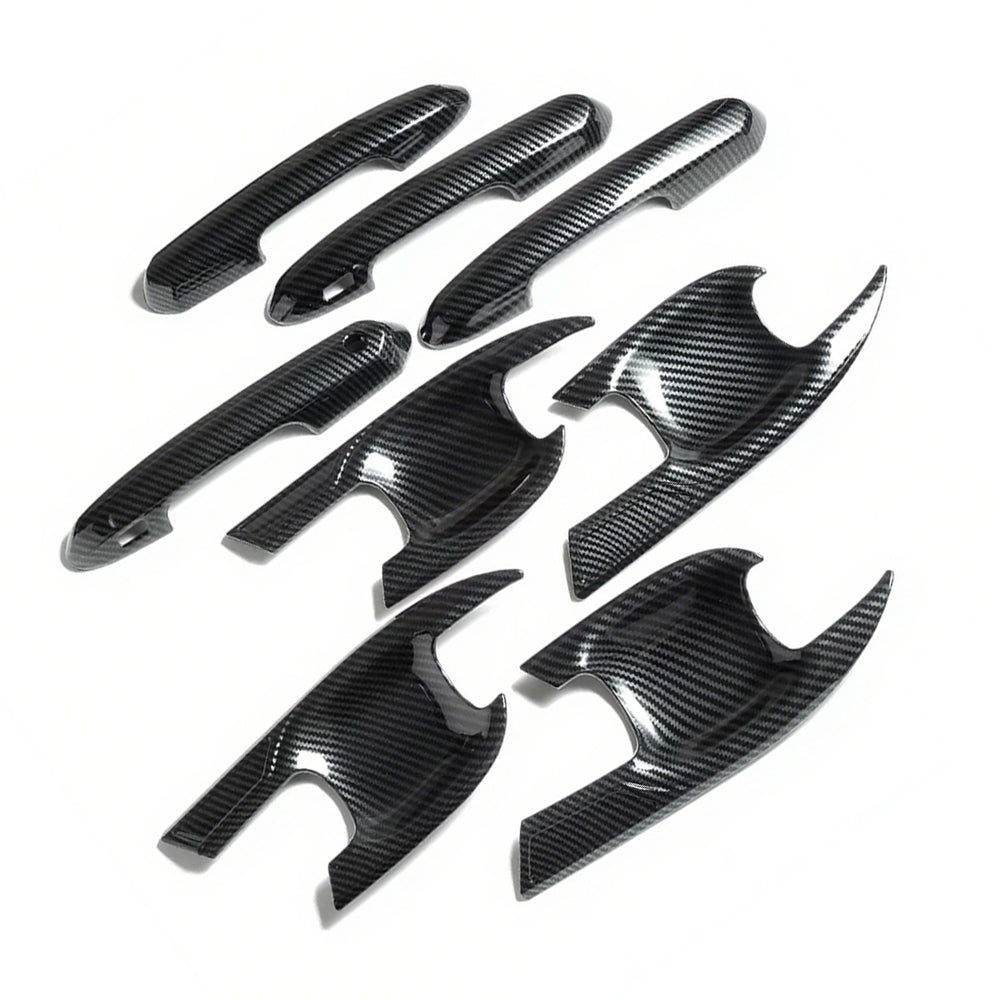 Carbon Fiber Look Door Handle Bowl Strip Covers Suitable for Toyota Kluger 2021¡§C2025