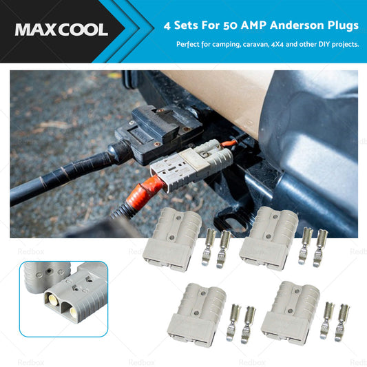 {{ 4 Sets For 50 AMP Anderson Plugs Terminals 4WD Caravan Camping Solar Car }} - Buy Car Parts Online at {{ Kaka Auto Parts }}.