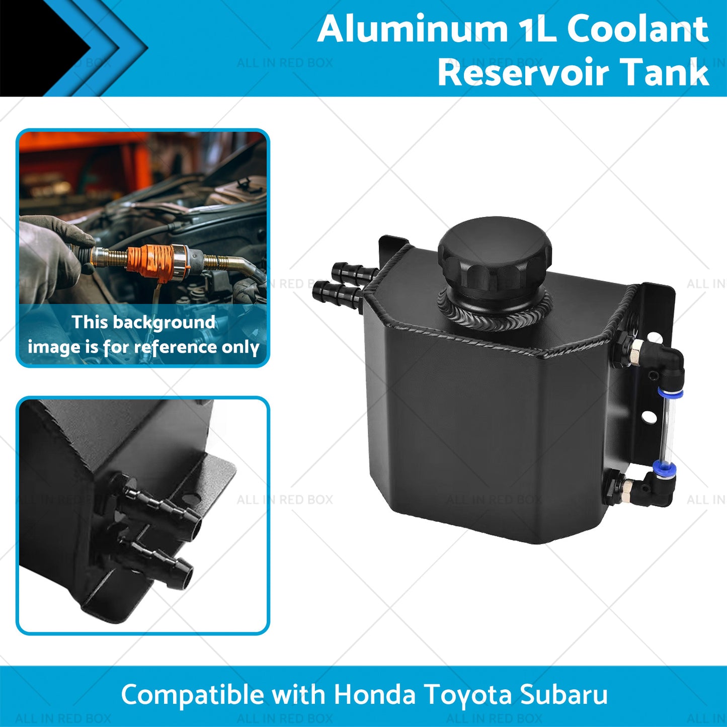 {{ 1L Aluminum Coolant Reservoir Tank Coolant Overflow Bottle Recovery Water Tank }} - Buy Car Parts Online at {{ Kaka Auto Parts }}.