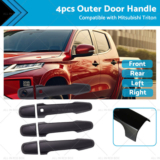 {{ 4PCS Matt Black Door Handle Cover Suitable For Mitsubishi Triton MQ MR 2015-2021 }} - Buy Car Parts Online at {{ Kaka Auto Parts }}.