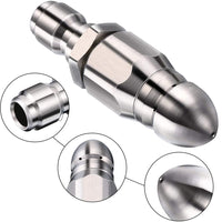 {{ Stainless Steel Sewer Jetter Nozzle For Pressure Washer w or 1 or 4''Connect for Drain }} - Buy Car Parts Online at {{ Kaka Auto Parts }}.