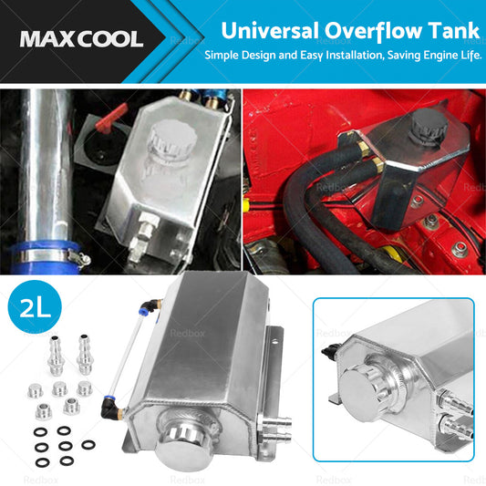 {{ Universal Aluminum 2L Coolant Radiator Overflow Recovery Water Tank Bottle }} - Buy Car Parts Online at {{ Kaka Auto Parts }}.