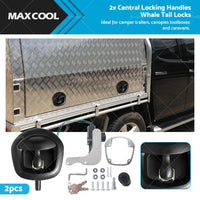 {{ 2x 12V Power Operated Black Whale Tail T Handle Lock For Trailer Canopy }} - Buy Car Parts Online at {{ Kaka Auto Parts }}.