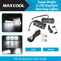 {{ 2X Super Bright 3 LED Daylight Running Lights Daytime Driving Light DRL White }} - Buy Car Parts Online at {{ Kaka Auto Parts }}.