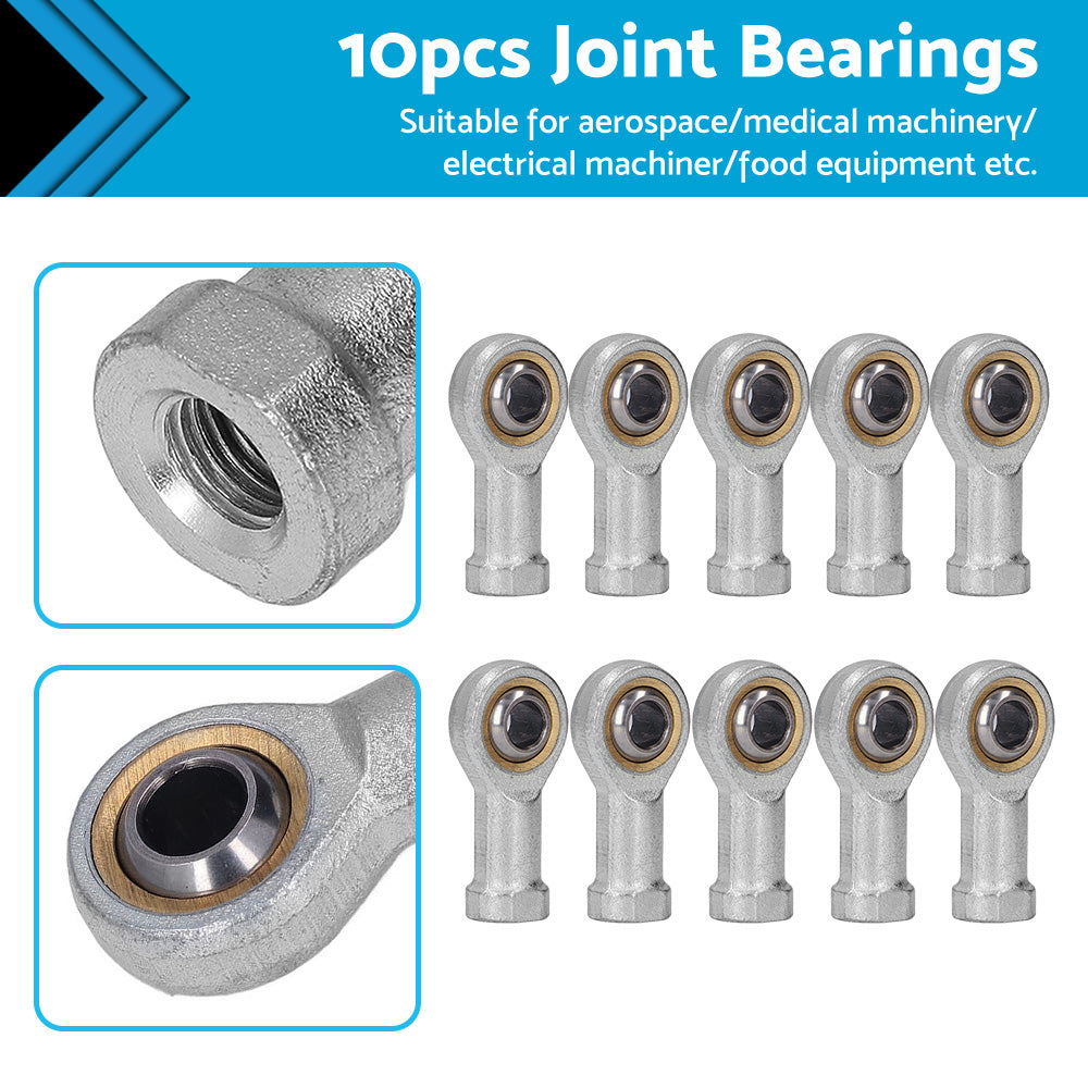 {{ 10PCS Zinc 6mm Female Spherical Plain Rose Joint Bearing Left Hand Threaded }} - Buy Car Parts Online at {{ Kaka Auto Parts }}.