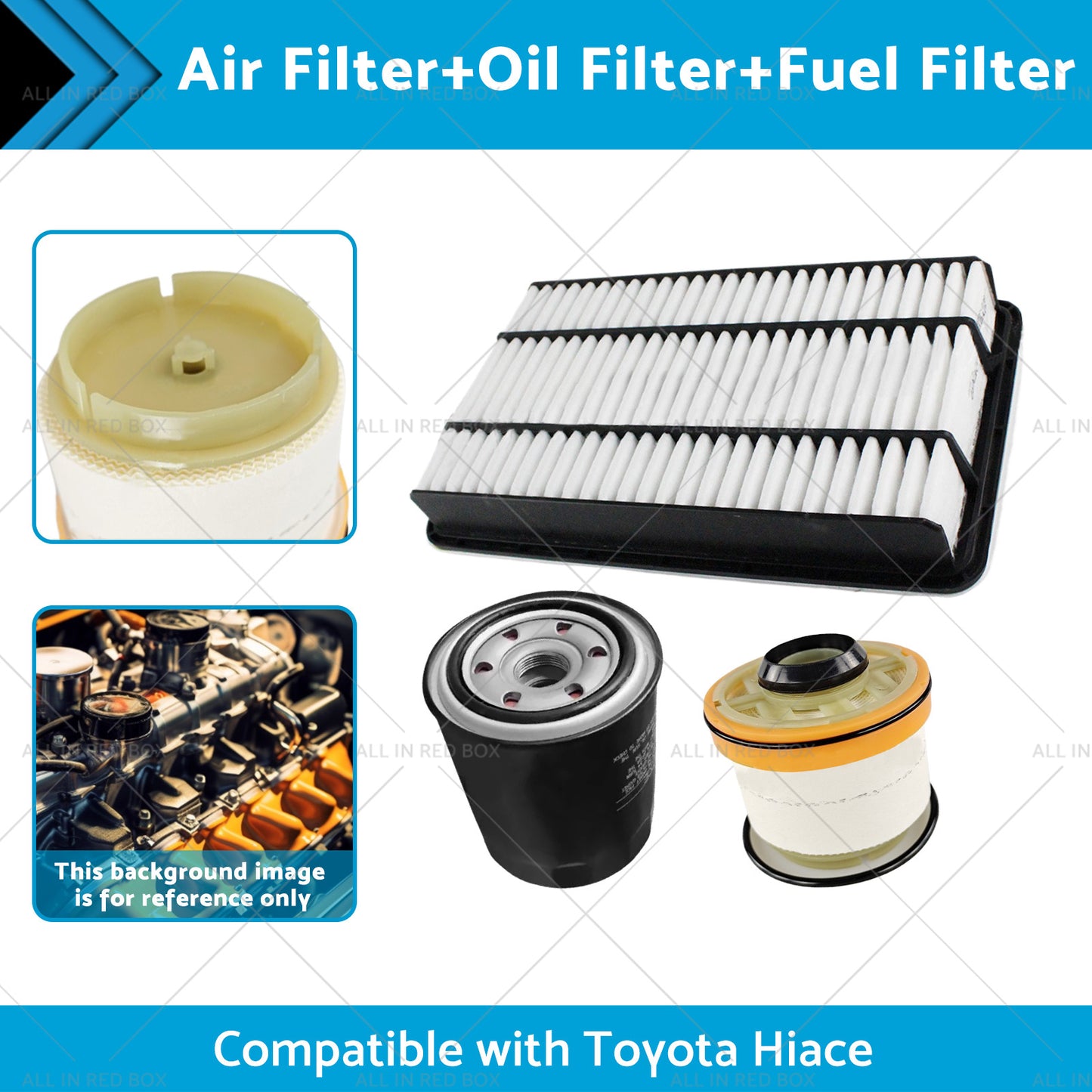 {{ AirOilFuel Filter Kit Suitable for Toyota Hiace 3. 0L Turbo Diesel 3pcs }} - Buy Car Parts Online at {{ Kaka Auto Parts }}.