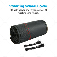 {{ Premium Leather DIY Car Steering Wheel Cover Auto Protection Needle 38cm }} - Buy Car Parts Online at {{ Kaka Auto Parts }}.
