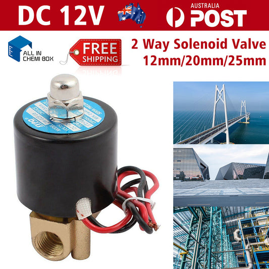 {{ 2 Way Electric Solenoid Valve Water Air Brass N/C Gas Oil Normally Closed DC 12V }} - Buy Car Parts Online at {{ Kaka Auto Parts }}.